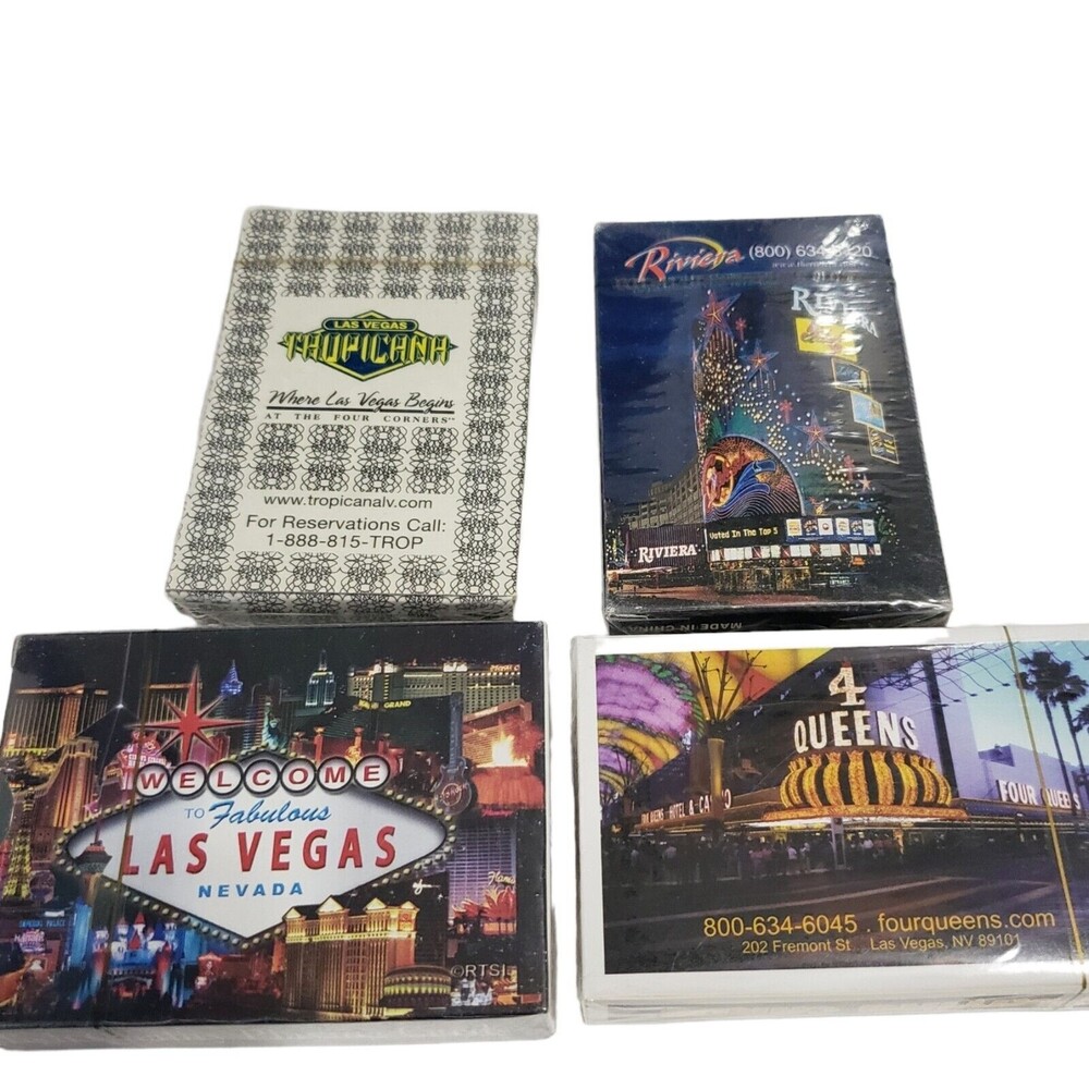 Playing Cards Las Vegas Casinos New Vintage Sealed Four Decks Collectible